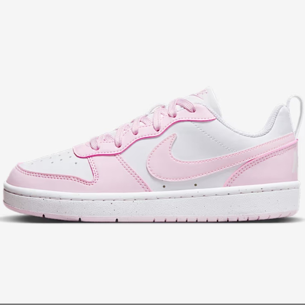 NEW Nike kids court borough low redraft sneakers shoes. Sz 5 Y/6.5 W pink white. - Picture 9 of 16